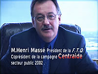 Henri Massé copréside la campagne Centraide - secteur public 2002