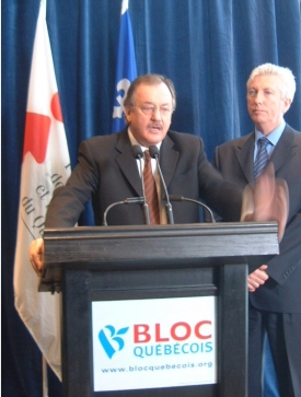 Henri Massé et Gilles Duceppe <br> <br>Photo Service de l'information de la FTQ