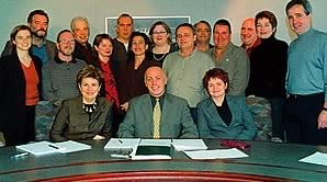 Les membres du Comité de négociation FTQ - secteur public pour la ronde de négociations 2003. Au centre Raymond Forget, coordonnateur des négos (SQEES-298).