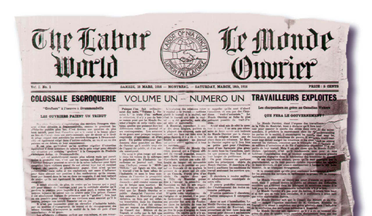 Premier numéro du Monde ouvrier en 1916