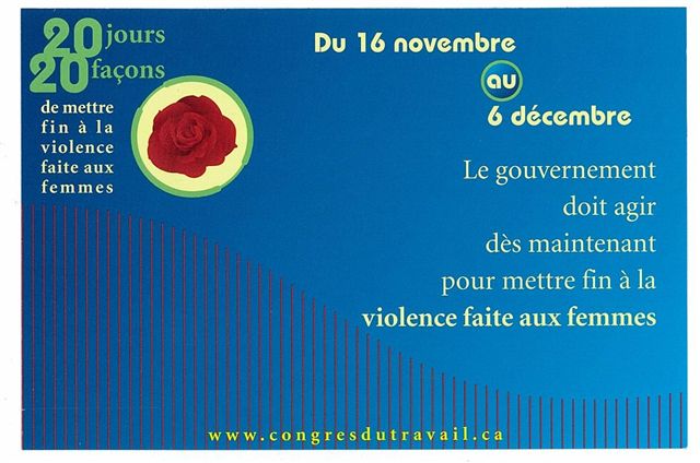Carte postale contre la violence faite aux femmes