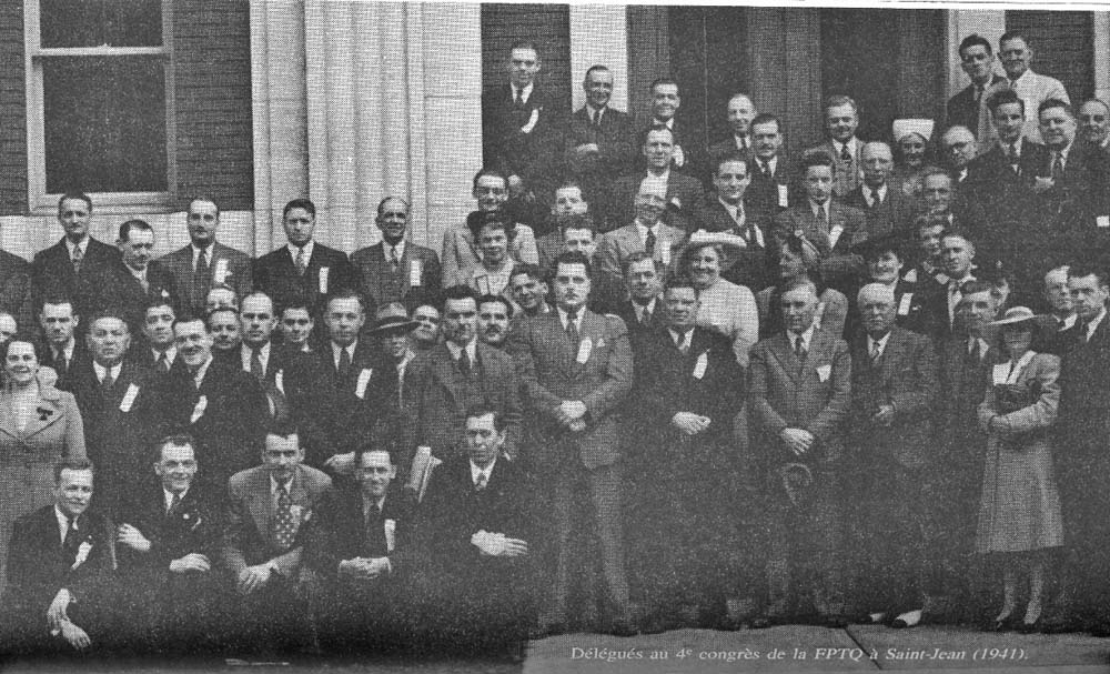 Délégués et déléguées au 4e Congrès de la FPTQ à Saint-Jean en 1941.